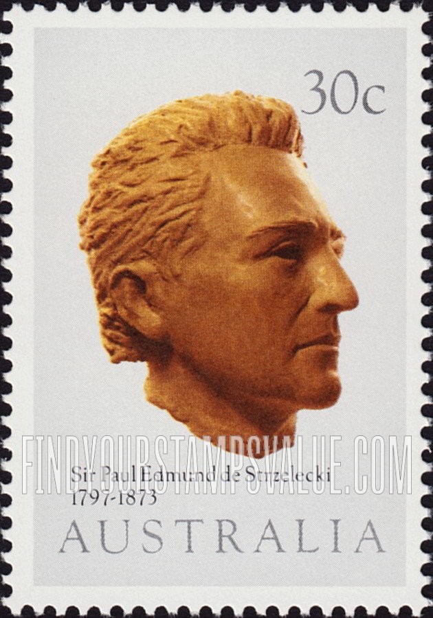 FindYourStampsValue: Inland Explorers: Paul Edmund de Strzelecki (1797-1873)
