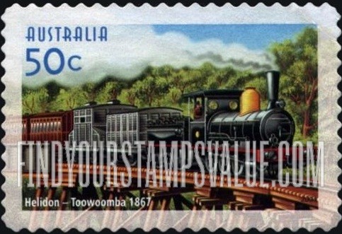FindYourStampsValue: Australian Railways, 150th Anniversary: Helidon to Toowoomba line, 1867