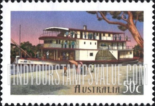 FindYourStampsValue: Murray River Shipping, 150th Anniversary: Marion