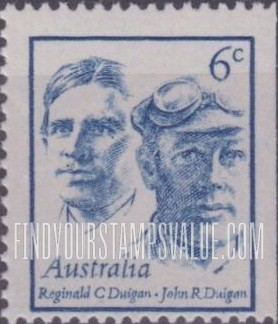 FindYourStampsValue: Famous Australians: Reginald C. and John R. Duigan, Aviators