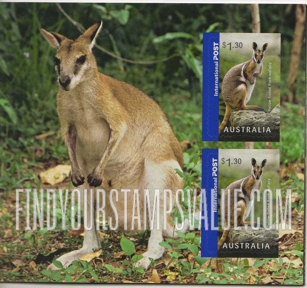 FindYourStampsValue: Animals Type of 2006: Yellow-footed rock wallaby, vertical