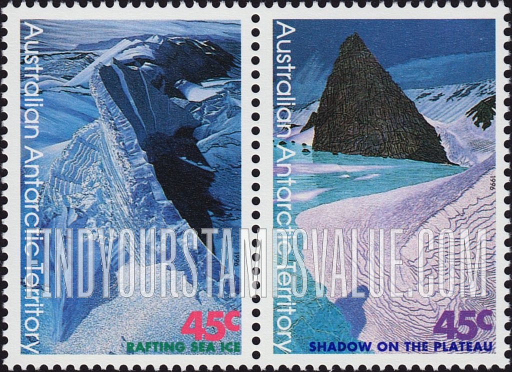 FindYourStampsValue: AUSTRALIAN ANTARCTIC TERRITORY - Landscapes, by Christian Clare Robertson