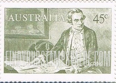 FindYourStampsValue: Early Navigators Type of 1963: Captain James Cook