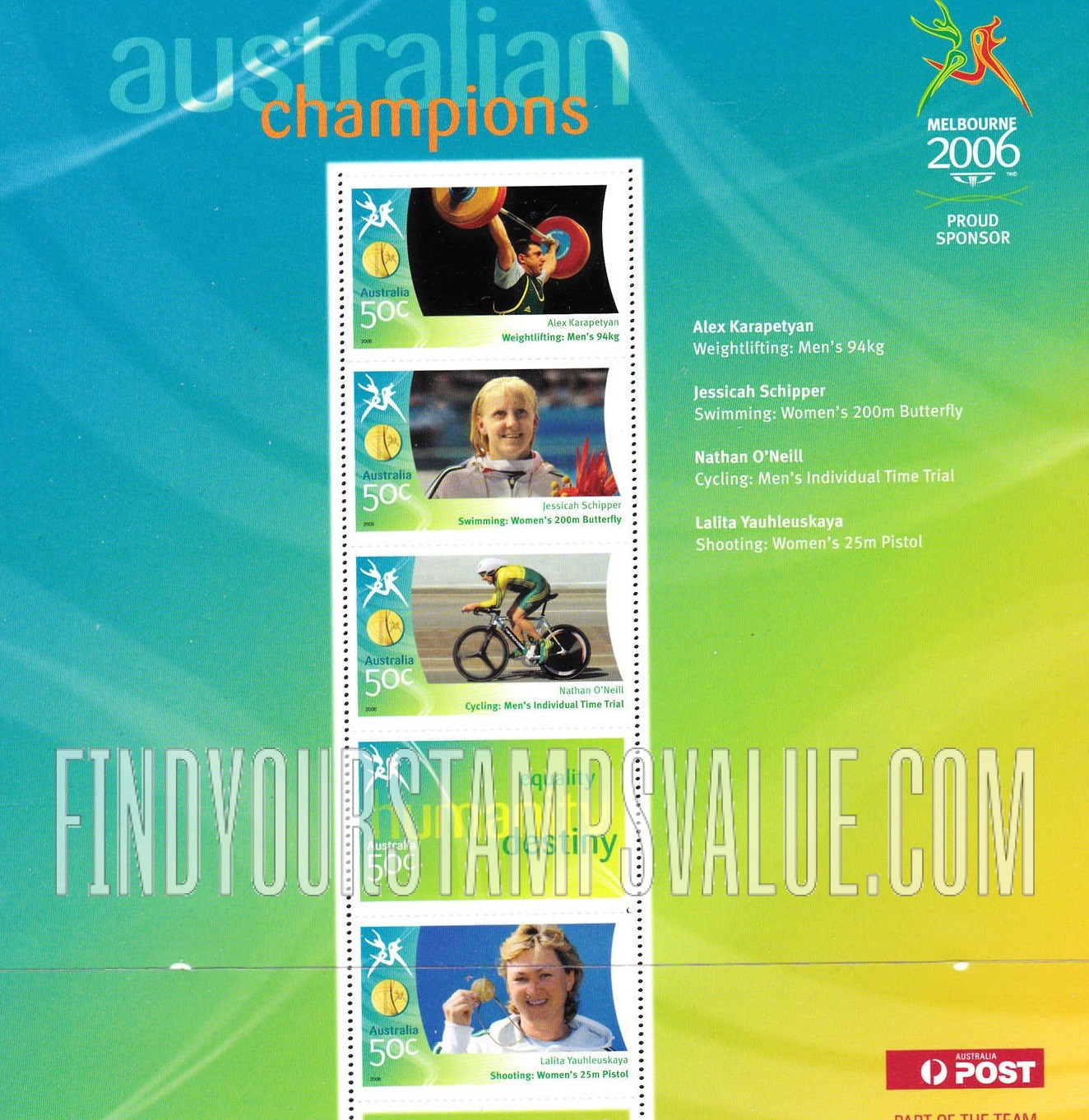 FindYourStampsValue: Medalists at Commonwealth Games