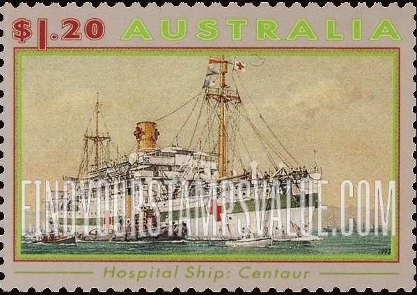 FindYourStampsValue: World War II Ships: Hospital Ship Centaur