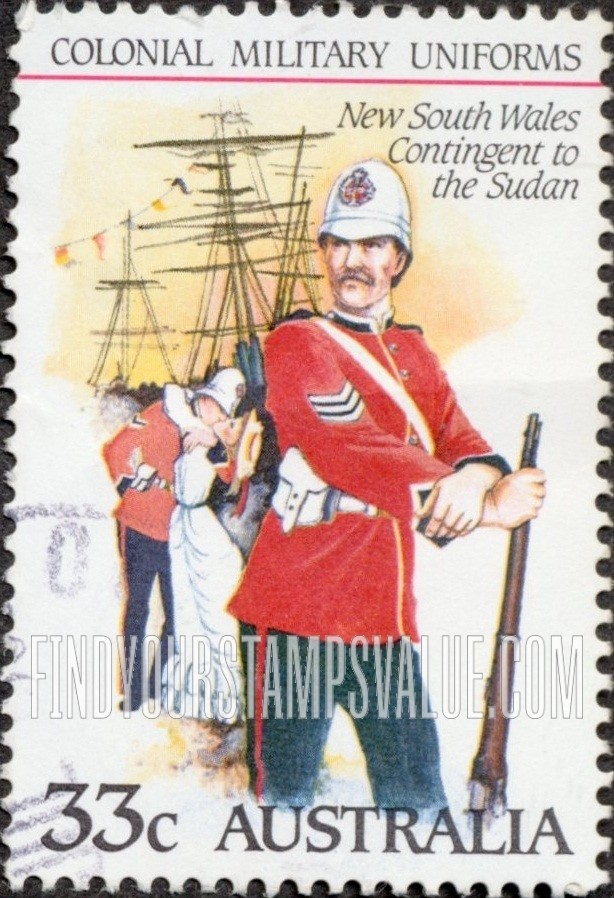 FindYourStampsValue: Colonial military uniforms: New South Wales Contingent to the Sudan