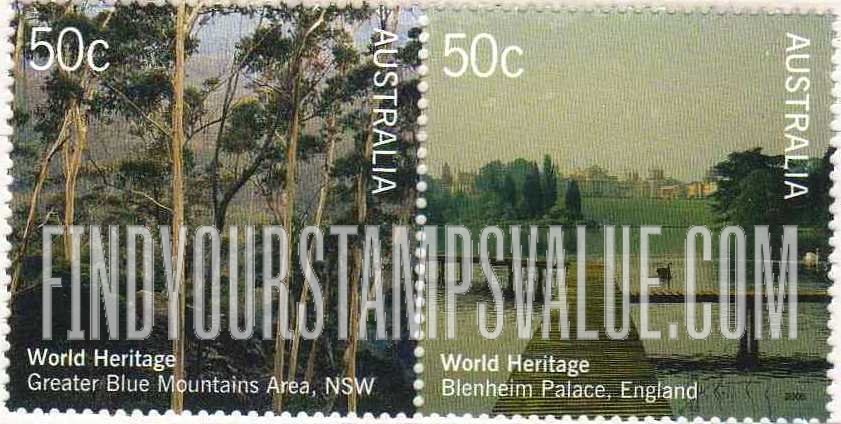 FindYourStampsValue: UNESCO World Heritage Sites in Australia and Great Britain