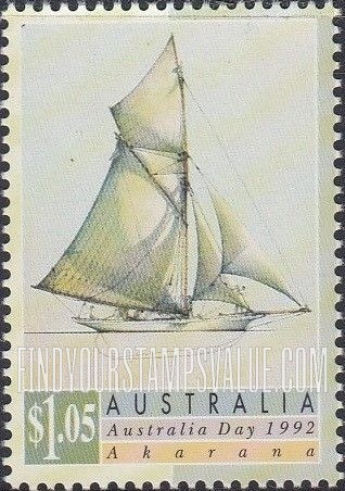 FindYourStampsValue: Sailing Ships: Akarana, vertical