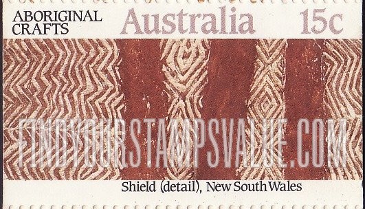 FindYourStampsValue: Aboriginal Crafts: Shield, New South Wales