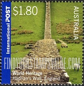 FindYourStampsValue: UNESCO World Heritage Sites in Australia and Great Britain: Hadrian’s Wall, England