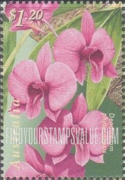 FindYourStampsValue: Orchids: Dendrobium phalaenopsis
