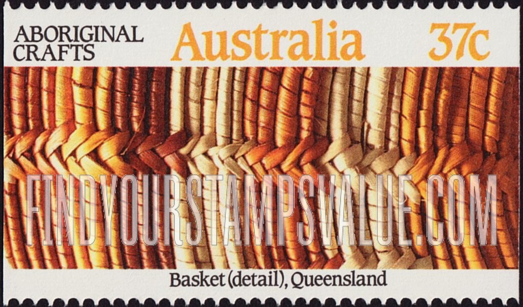FindYourStampsValue: Aboriginal Crafts: Basket, Queensland