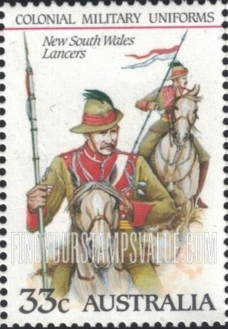 FindYourStampsValue: Colonial military uniforms: New South Wales Lancers