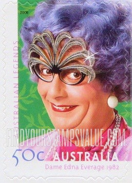 FindYourStampsValue: Dame Edna Everage, 1982