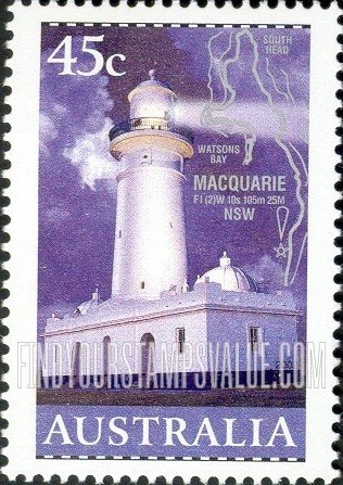 FindYourStampsValue: Lighthouses and Maps: Macquarie, New South Wales