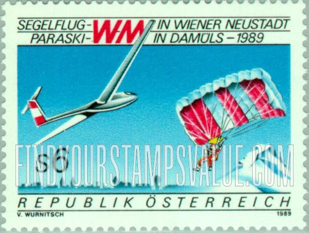 FindYourStampsValue: Glider Plane and Parachutist
