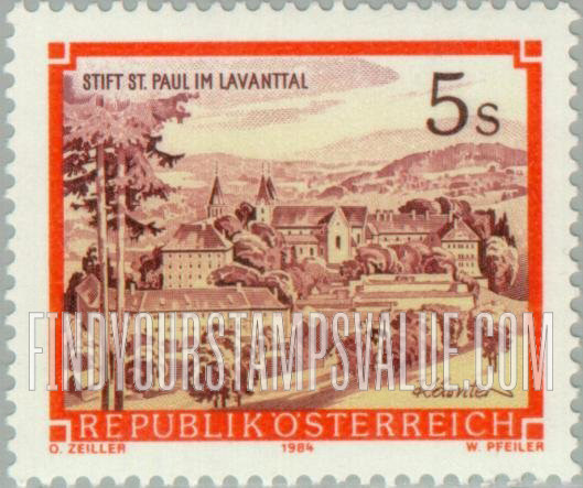 FindYourStampsValue: Monasteries and Abbeys: Benedictine Abbey of St. Paul, Levanttal