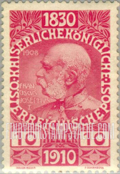 FindYourStampsValue: For Austria only, Birthday Jubilee: Franz Josef