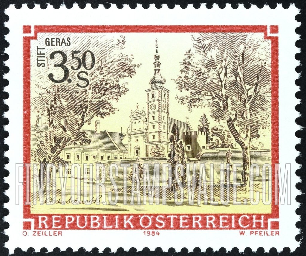 FindYourStampsValue: Monasteries and Abbeys: Geras Monastery, Lower Austria