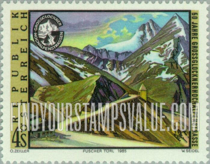 FindYourStampsValue: Grossglockner Alpine Motorway, 50th Anniversary: View of Fuschertorl