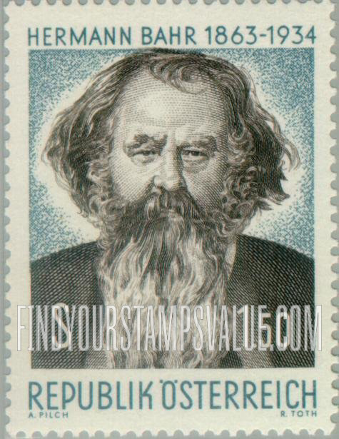 FindYourStampsValue: Hermann Bahr, Poet, Birth Centenary