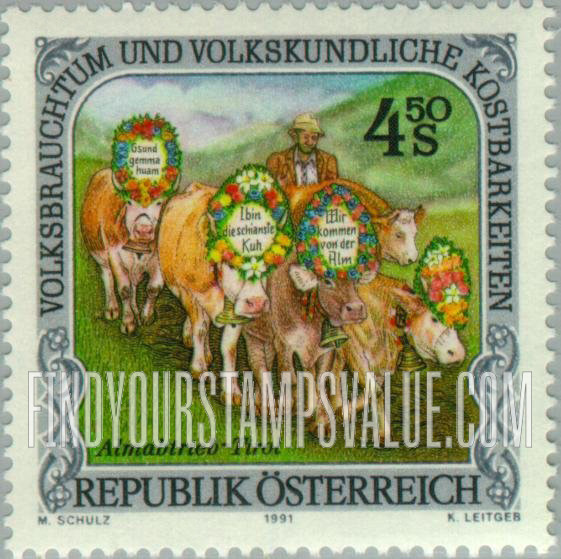 FindYourStampsValue: Austrian Folk Festivals: Almabtrieb, Tyrol