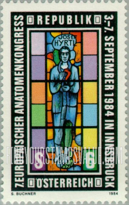 FindYourStampsValue: 7th European Anatomy Congress, Innsbruck: Josef Hyrtl, anatomist