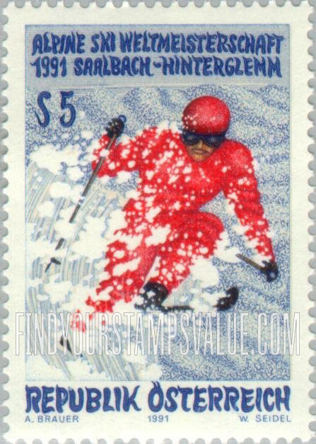 FindYourStampsValue: Alpine Skiing World Championship, Saalbach-Hinterglemm