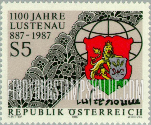 FindYourStampsValue: Lace Lustenau Municipal Arms