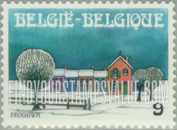 FindYourStampsValue: Christmas 1988 and New Year 1989: Winter landscape