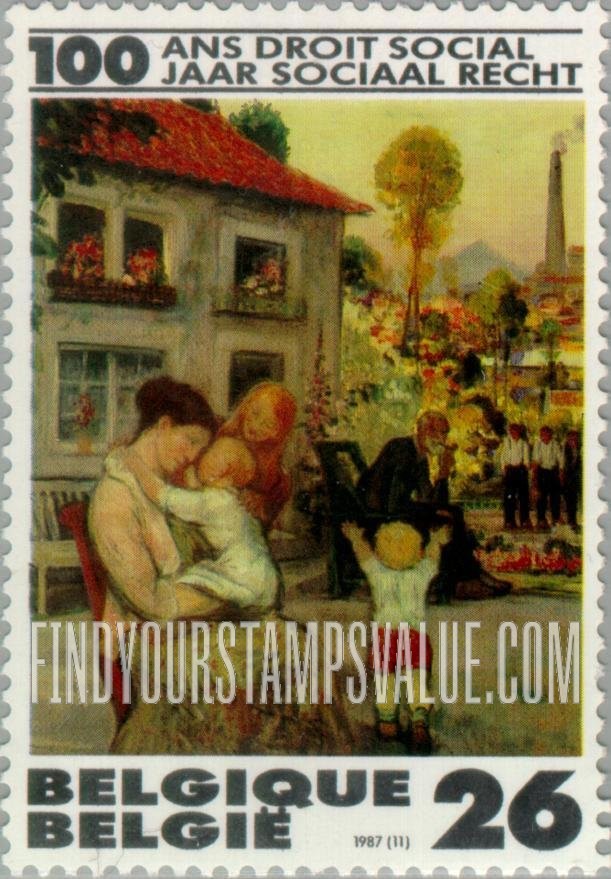 FindYourStampsValue: Belgian Social Reform, Centenary: Leisure, by P. Paulus
