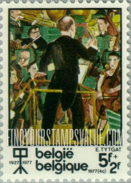 FindYourStampsValue: Semi-Postal: Conductor and Orchestra, by E. Tytgat