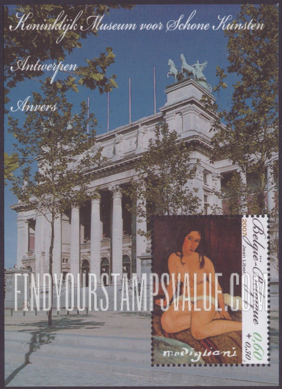 FindYourStampsValue: Semi-Postal: Seated Nude, by Amedeo Modigliani