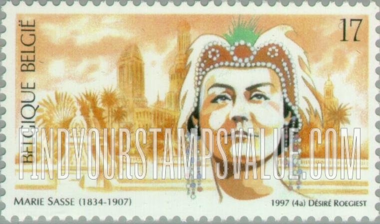 FindYourStampsValue: Opera at Theatre Royal de la Monnaie, Brussels: Marie Sasse (1834-1907), soprano