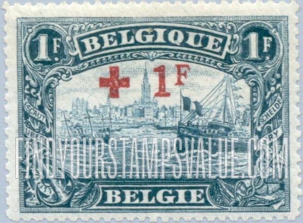 FindYourStampsValue: Semi-Postal: Scheldt River at Antwerp