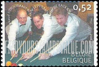FindYourStampsValue: International Billiards Champions From Belgium: Paul Stroobants, Eddy Leppens, and Peter De Backer