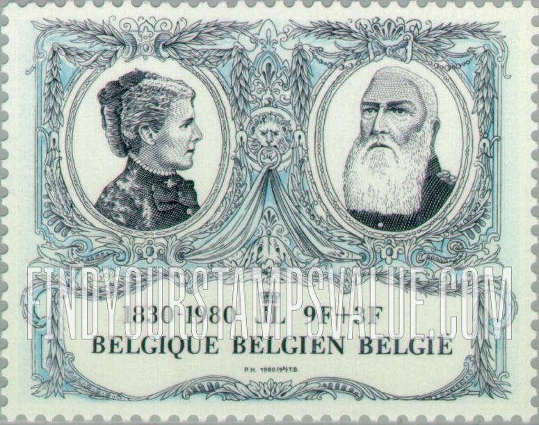 FindYourStampsValue: Semi-Postal, 150th Anniversary of Independence (Queens and Kings): Marie Henriette, Leopold II