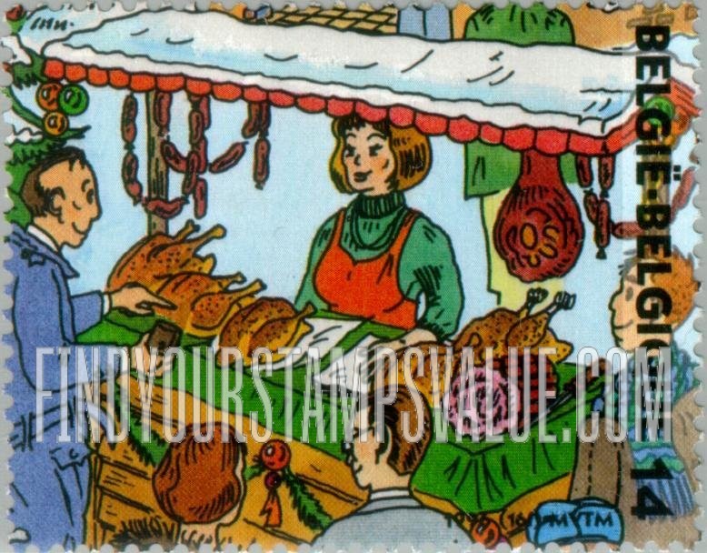 FindYourStampsValue: Christmas and New Year, Scenes from Christmas Market: Selling meat