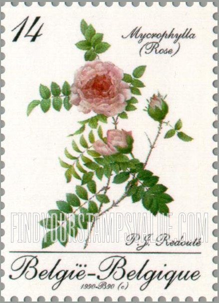 FindYourStampsValue: Collecting Promotion, Various flowers from Sixty Roses for a Queen, by P.J. Redoute (1759-1840): Mycrophylla