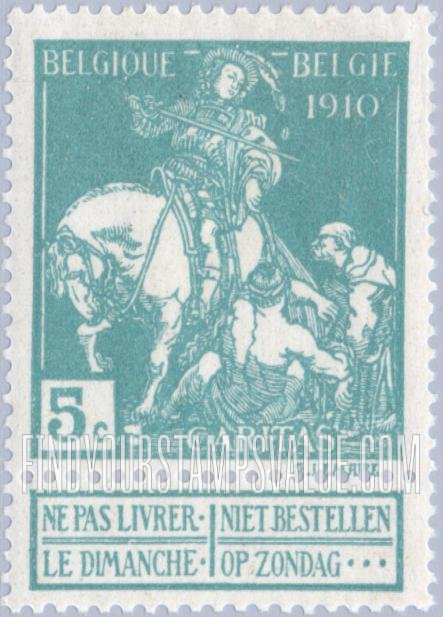 FindYourStampsValue: Semi-Postal: St. Martin of Tours Dividing His Cloak with a Beggar