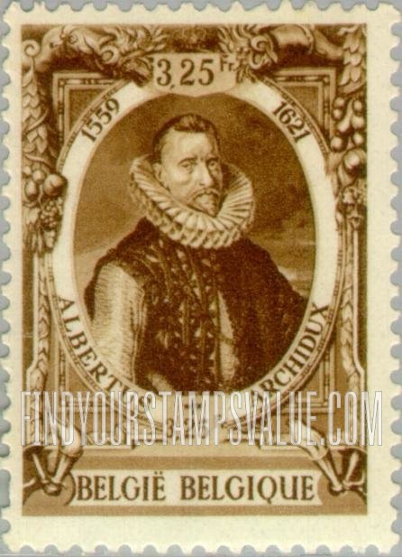 FindYourStampsValue: Semi-Postal, Portraits (in various frames): Archduke Albert