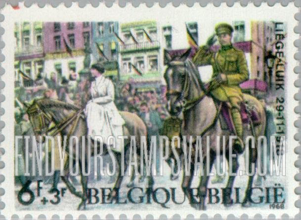 FindYourStampsValue: Semi-Postal: King and Queen entering Liège
