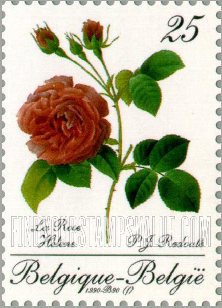 FindYourStampsValue: Collecting Promotion, Various flowers from Sixty Roses for a Queen, by P.J. Redoute (1759-1840): Helene rose