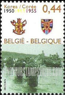 FindYourStampsValue: Return of Last Belgian Battalion from Korean War, 50th Anniversary