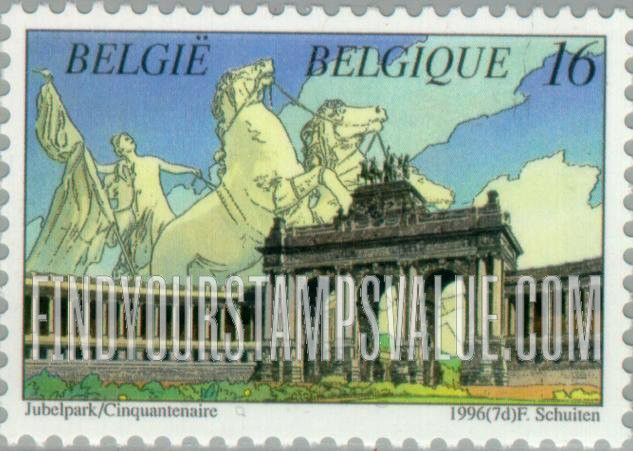 FindYourStampsValue: Architecture in Brussels: Le Cinquantenaire