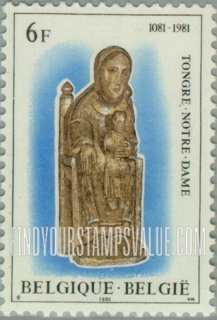 FindYourStampsValue: Tourism: Virgin and Child statue, Our Lady’s Church, Tongre-Notre Dame