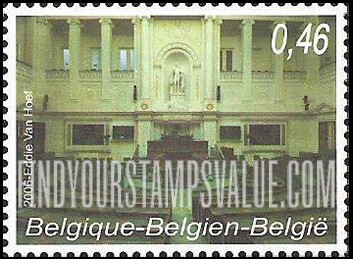 FindYourStampsValue: Democracy in Belgium, 175th Anniversary: Chamber of Representatives (green floor)