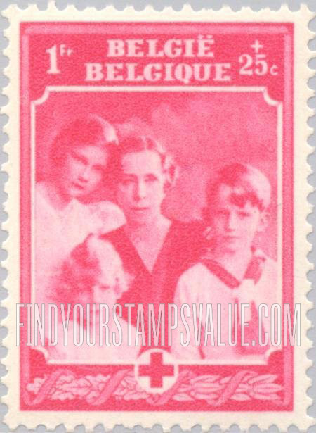 FindYourStampsValue: Semi-Postal: Queen Mother Elisabeth and Children