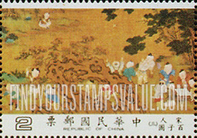 FindYourStampsValue: One Hundred Boys, Sung Dynasty scroll - 一百个男孩 (百子图古画), 宋代