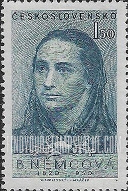 FindYourStampsValue: Bozena Nemcova (1820-1862), writer: Portrait Type of 1950